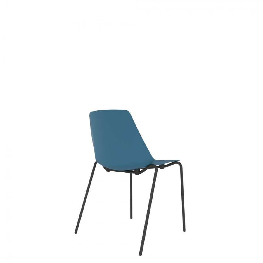 Polypropylene Shell Chair 4-Leg Black Steel Frame